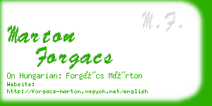 marton forgacs business card